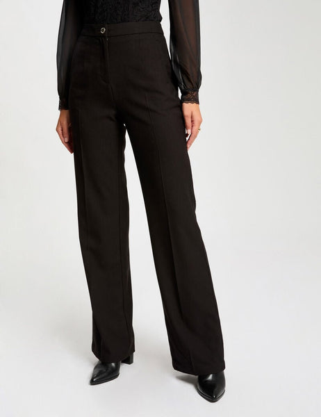 Calças pantalonas preto Morgan