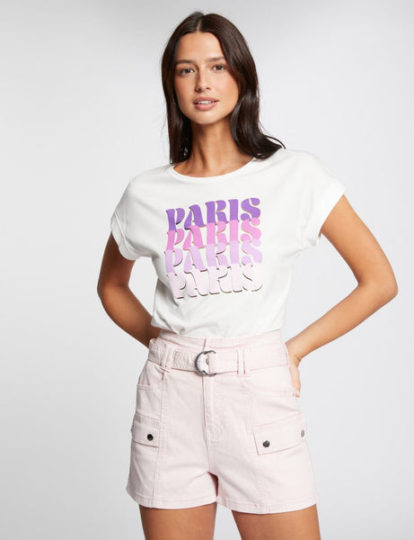 T-shirt branca Paris Morgan