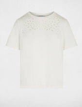 Carregar imagem no visualizador da galeria, T-shirt Morgan branca bordado inglês
