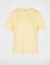 Carregar imagem no visualizador da galeria, T-shirt Morgan flores bordadas amarelo
