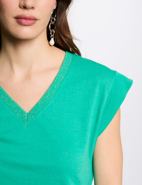T-shirt linho verde Morgan