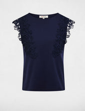 Carregar imagem no visualizador da galeria, Blusa Morgan marinho com detalhe renda
