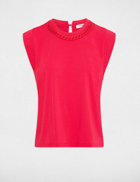 T-shirt com detalhe corrente rosa Morgan