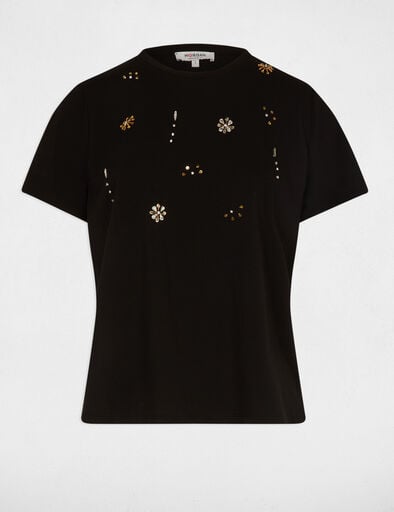 T-shirt preta brilhantes Morgan