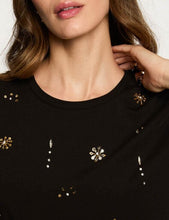 Carregar imagem no visualizador da galeria, T-shirt preta brilhantes Morgan
