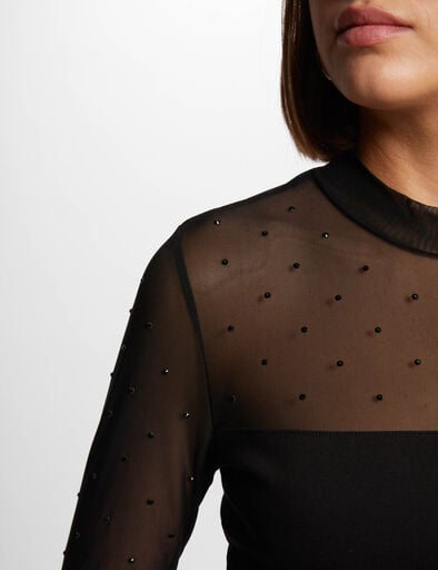 Camisola preta tule Morgan