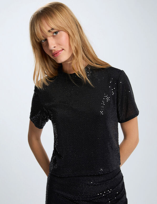 Camisola preta brilhos Morgan