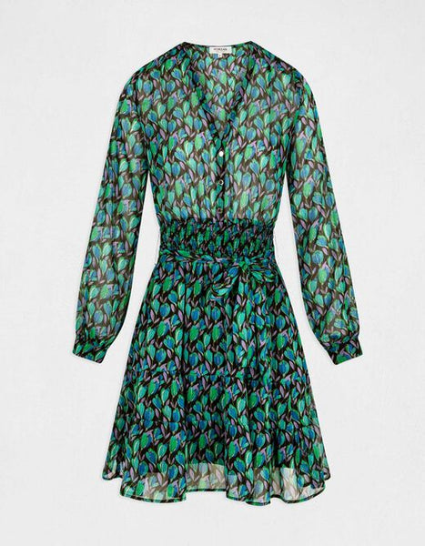 Vestido estampado verde Morgan